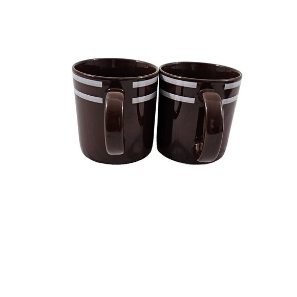 Vintage JMP Japan Chromatics Brown  Stoneware 11oz Coffee Tea Mug Cup – Set of 2 - Picture 5 of 16